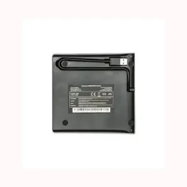 Masterizzatore esterno ADJ nero con cavo USB integrato per lettura e scrittura dati