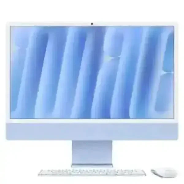 iMac Apple azzurro con display Retina tastiera wireless e mouse Magic perfetto per lavoro creativo