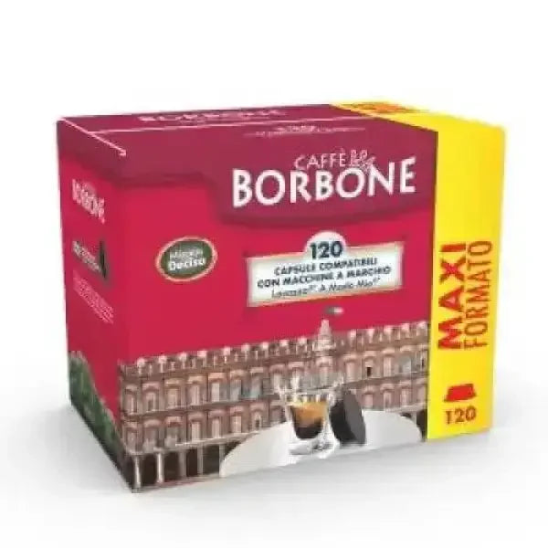 Confezione maxi formato da 120 capsule Caffè Borbone compatibili con macchine a marchio