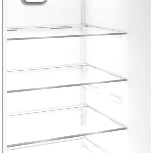 Interno vuoto di frigo combinato Hotpoint con ripiani in vetro trasparente