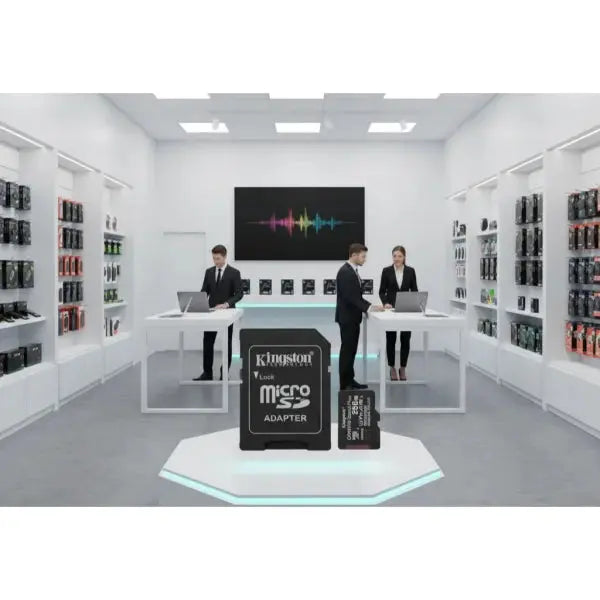 KINGSTON Micro SD con adattatore in un negozio moderno di tecnologia