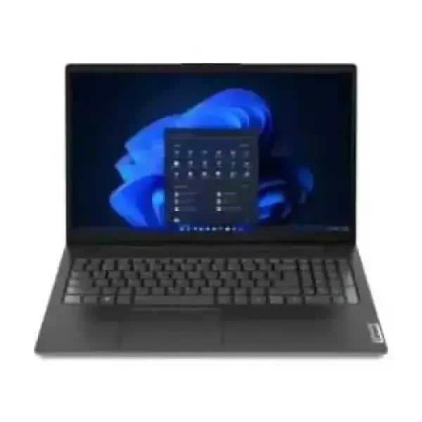 Notebook Lenovo grigio con tastiera completa e schermo acceso con sistema Windows