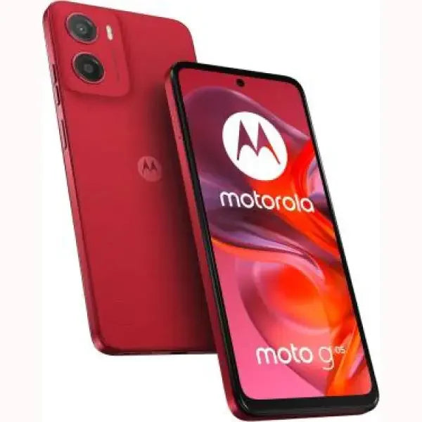 Smartphone Motorola moto g pure in rosso con display luminoso e design elegante