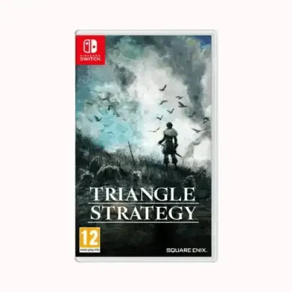 Copertina del gioco Triangle Strategy per console NINTENDO Switch con grafica atmosfera oscura