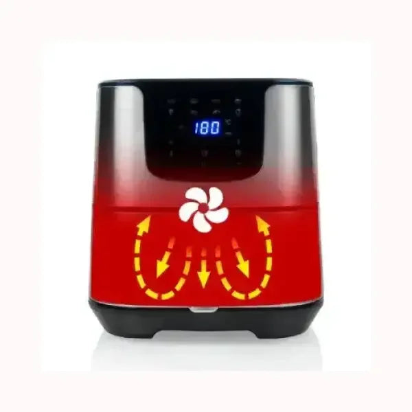 Friggitrice ad aria Princess rossa con display digitale e circolazione aria calda interna