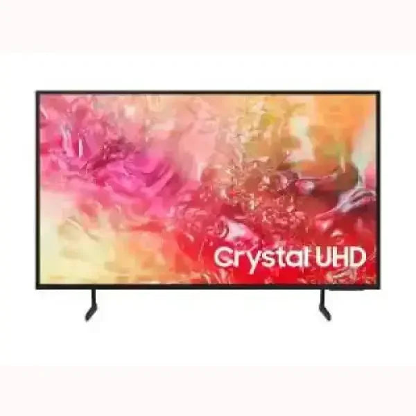 Televisore Samsung Crystal UHD a schermo piatto con cornice sottile e piedini a V ideale per salotto