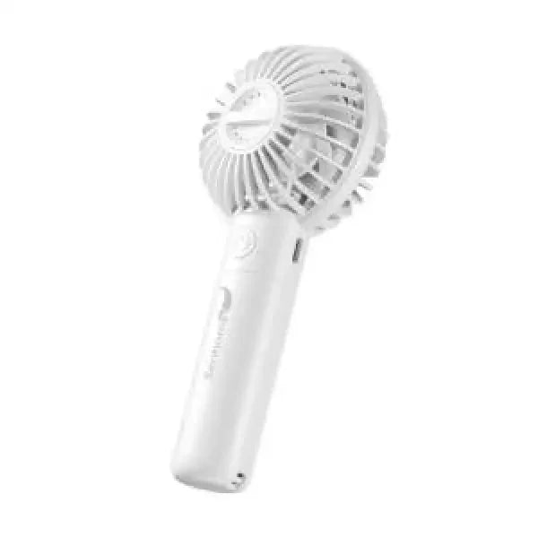 Senhome Mini Ventola Usb Portatile bianca con design compatto e pulsante di accensione ergonomico