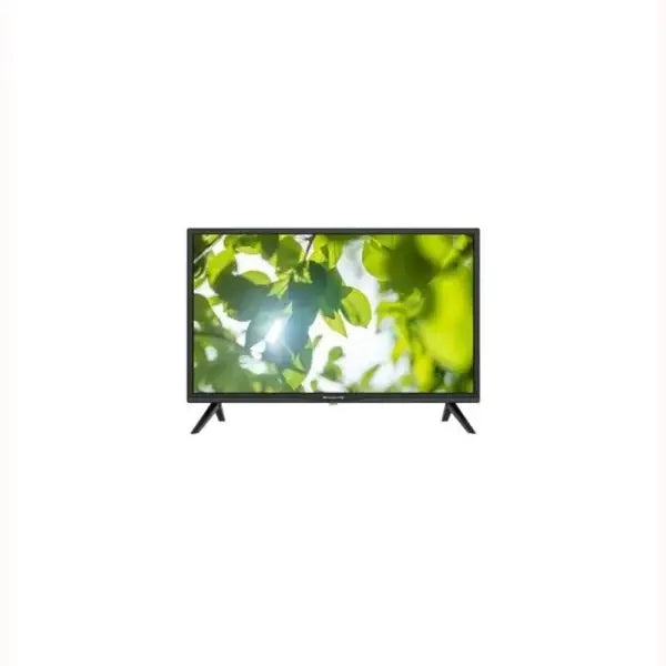 Televisore Sinudyne 32" LED con cornice nera e supporti a V, immagine vivida per salotto e streaming