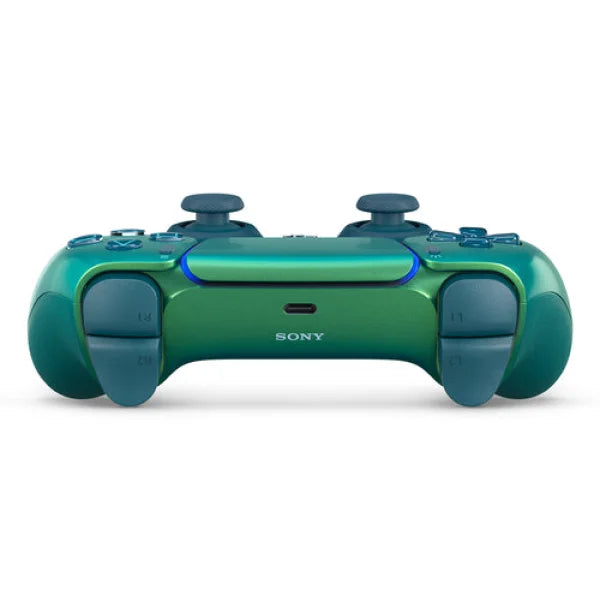 Controller Wireless Sony verde con design ergonomico e pulsanti frontali per gioco confortevole