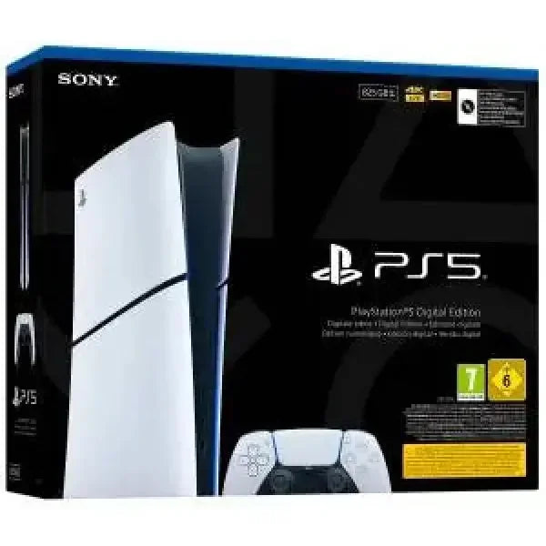 Confezione della PS5 Console Sony con Edizione Digitale e controller bianco