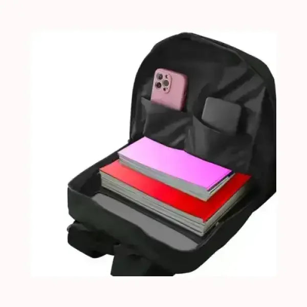 Zaino nero TECHMADE con scomparti interni per libri e smartphone