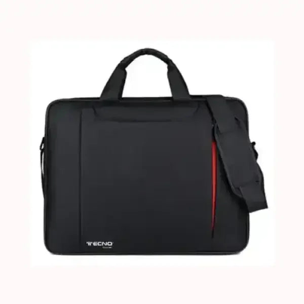 Borsa nera TECNO per laptop con manici e tracolla regolabile in tessuto resistente