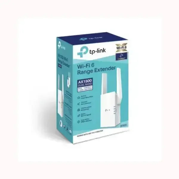 Ripetitore WiFi TPLINK AX1500 Wi Fi 6 dual band con due antenne esterne bianco per estendere copertura
