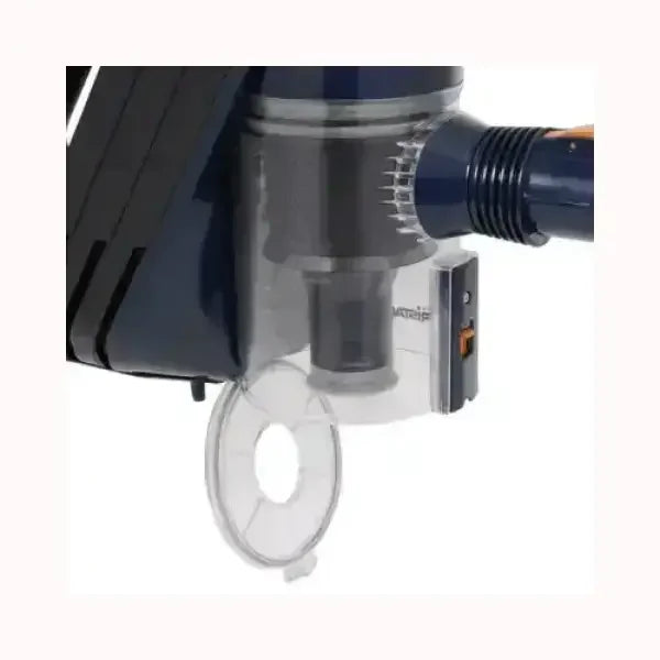 Dettaglio aspirapolvere TRISTAR con contenitore trasparente e tubo di aspirazione nero