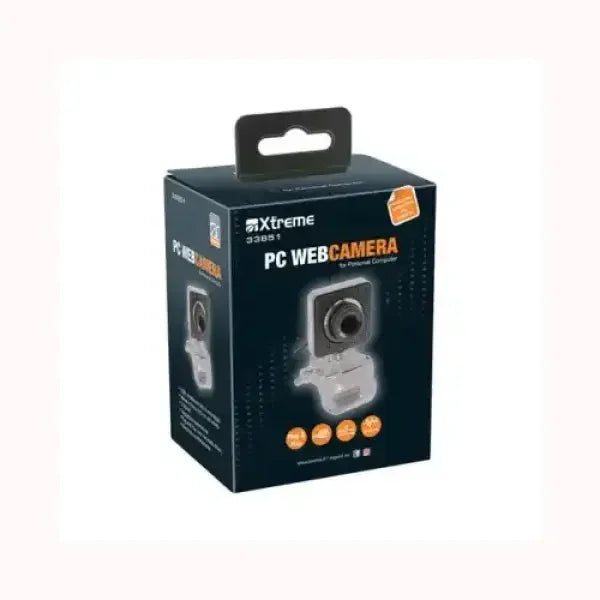 Webcam Xtreme PC nera con confezione nera e arancione per videochiamate e streaming