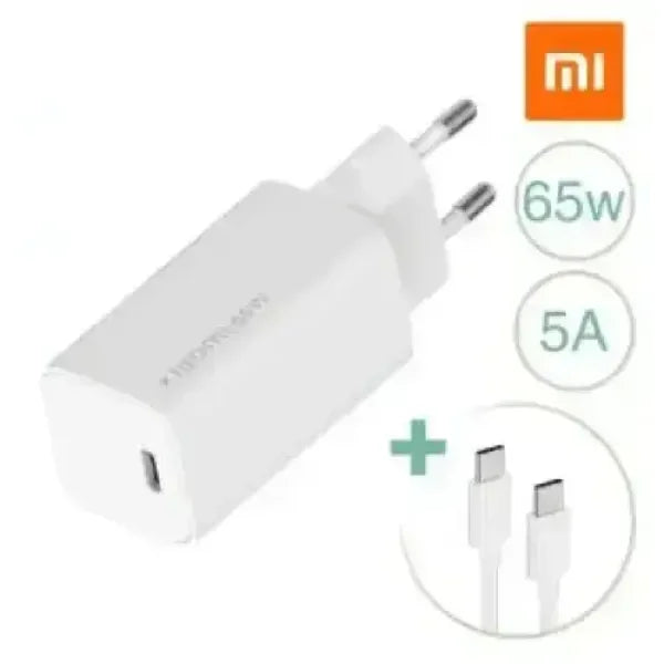 Xiaomi Mi Charge Type-C Fast Charge 65W GaN Tech + Cavo 1m USB-C Accessori telefonia