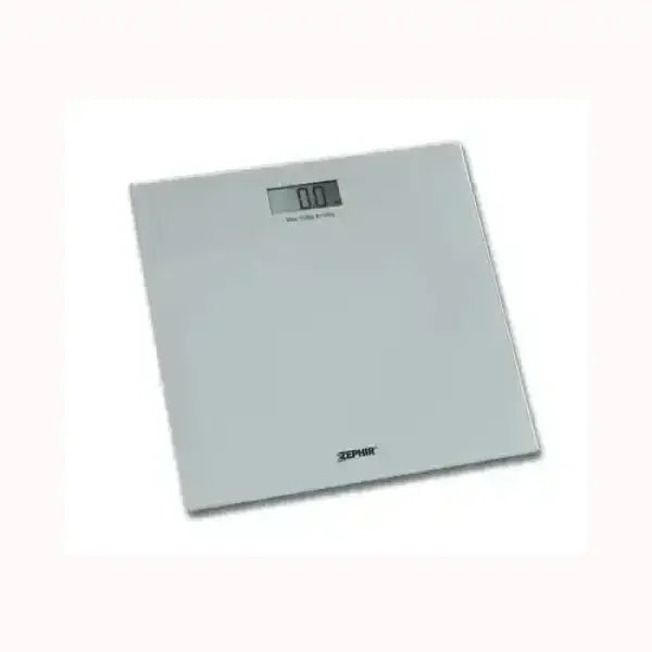 Pesa persone digitale ZEPHIR con display LCD chiaro e superficie piatta grigia
