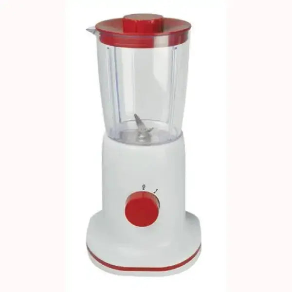 Frullatore Zephir bianco e rosso con lama in acciaio inox e controllo velocità regolabile