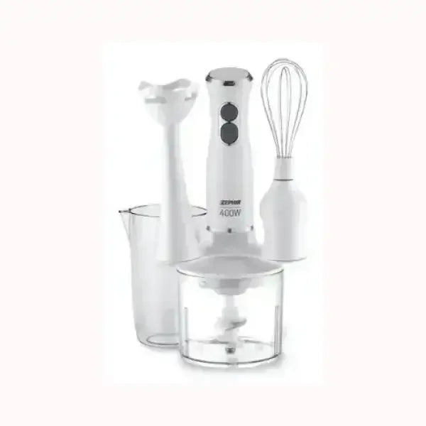 Frullatore e impastatrice ZEPHIR bianco con accessori inclusi e capacità da 400W per cucina