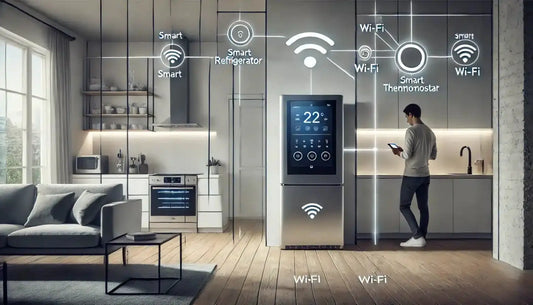 Cucina moderna con migliori elettrodomestici smart 2025 collegati tramite Wi-Fi per casa intelligente