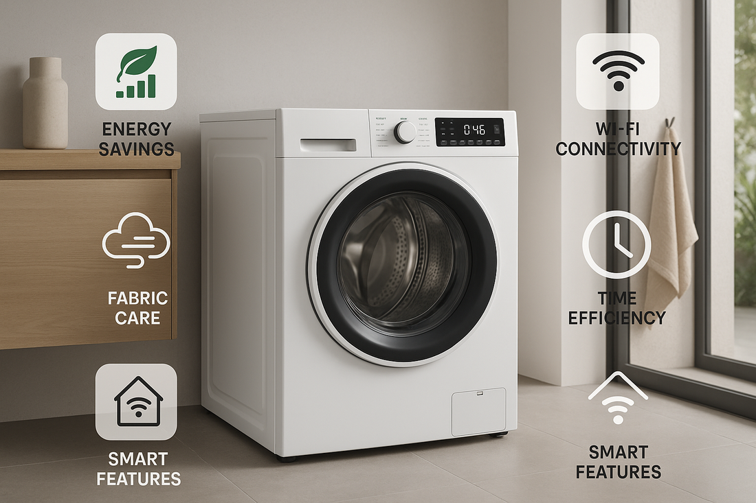 Asciugatrici tecnologiche con caratteristiche intelligenti per risparmio energetico e cura dei tessuti