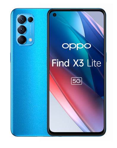 OPPO Find X3 Lite Smartphone 5G, Qualcomm 765G, Display 6.43'' FHD+AMOLED, 4 Fotocamere 64MP, RAM 8GB ESPANDIBILE FINO A 13GB+ROM 128GB, 4400mAh, Dual Sim, [Versione Italiana], Colore Astral Blue - TecnoRoyal