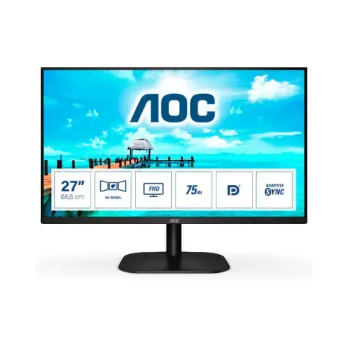 Aoc monitor 27’’ full hd multimediale vga/hdmi/dp 27b2qam - monitor aoc full hd con vga hdmi dp