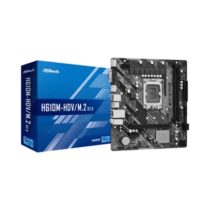 ASROCK MB 1700 12/13/14°GEN. H610M-HDV/M.2 R2.0 2xDDR4 4xSATA VGA/HDMI - TecnoRoyal