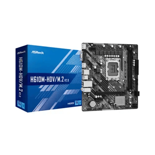 ASROCK MB 1700 12/13/14°GEN. H610M-HDV/M.2 R2.0 2xDDR4 4xSATA VGA/HDMI - TecnoRoyal