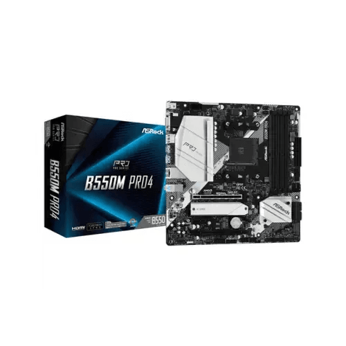 ASROCK MB AM4 B550M PRO 4 4xDDR4 6xSATA RAID M.2 USB 3.2 VGA/HDMI/DP - TecnoRoyal