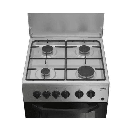 BEKO CUCINA A GAS 4 BRUCIATORI FORNO ELETT.54LT 50x50 SILVER CSS42014FS - TecnoRoyal