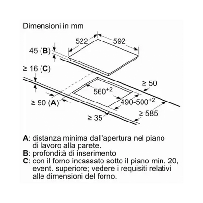 BOSCH PIANO COTTURA INCASSO RADIANTE TOUCH 4 ZONE 60CM PKF611BB2E - TecnoRoyal