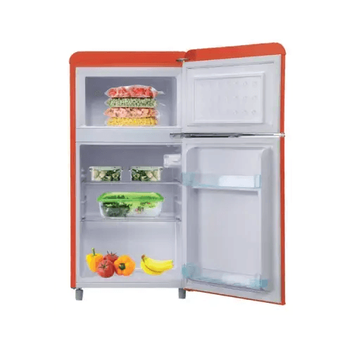 DCG FRIGO DOPPIA PORTA LINEA RETRO' 100LT E ROSSO MF100RCDP - TecnoRoyal