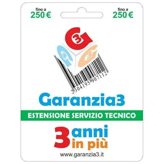 Garanzia3 Estensione di servizio tecnico 3 anni in più con massimale di copertura a 250 euro - TecnoRoyal