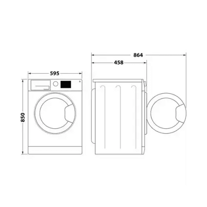 HOTPOINT LAVATRICE 6KG SLIM INVERTER F 1200GIRI RSSF 624 W IT N - TecnoRoyal