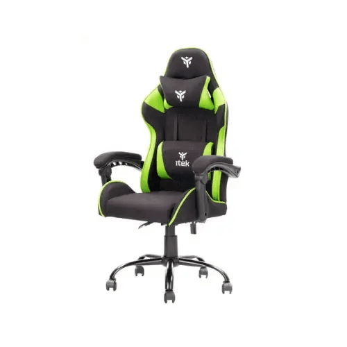 ITEK SEDIA GAMING RHOMBUS FF10 DOPPIO CUSCINO NERO/VERDE ITCGFF10BG - TecnoRoyal