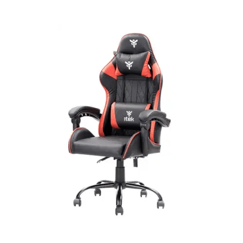 ITEK SEDIA GAMING RHOMBUS PF10 DOPPIO CUSCINO NERO/ROSSO ITCGPF10BR - TecnoRoyal