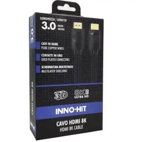 Inno-Hit Cavo HDMI ContattiOro 8K 60hz 3m Nero - TecnoRoyal