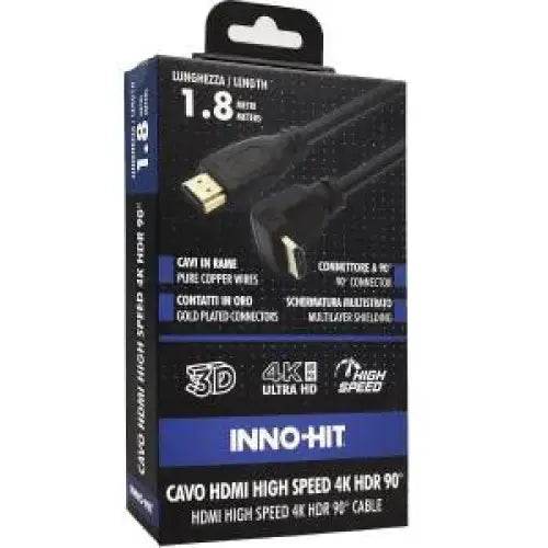 Inno-Hit Cavo HDMI High-Speed Connettore 90 4K HDR 1.8m Nero - TecnoRoyal