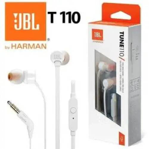 JBL Auricolari Wired Filo Tune 110 T110 Jack 3.5mm White - TecnoRoyal