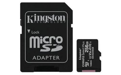 KINGSTON MICRO SD 256GB CON ADATT. CANVAS PLUS SDCS2/256GB CL10 - TecnoRoyal