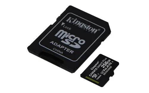 KINGSTON MICRO SD 256GB CON ADATT. CANVAS PLUS SDCS2/256GB CL10 - TecnoRoyal