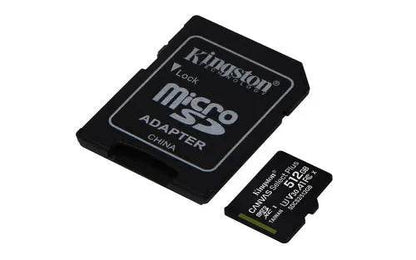 KINGSTON MICRO SD 512GB CON ADATT. CANVAS PLUS SDCS2/512GB CL10 - TecnoRoyal