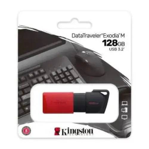 KINGSTON PENDRIVE 128GB DTXM/128GB USB 3.2 GEN1 NERO/ROSSO - TecnoRoyal