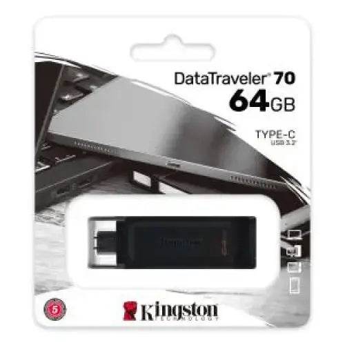 KINGSTON PENDRIVE 64GB OTG DT70/64GB USB TYPE-C 3.2 NERO - TecnoRoyal