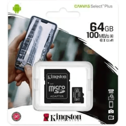 Kingston Micro SD 64GB Classe 10 SDCS2/64GB + Adattatore SD - TecnoRoyal