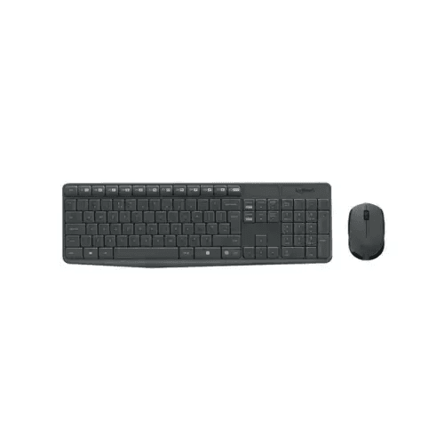 LOGITECH KIT TASTIERA+MOUSE WIRELESS USB NERO MK235 920-007913 - TecnoRoyal