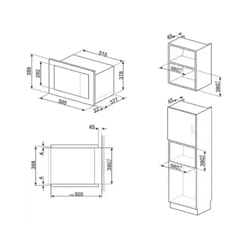 SMEG FORNO MICROONDE INCASSO 26LT 1000W GRILL INOX SATINATO FMI425X - TecnoRoyal