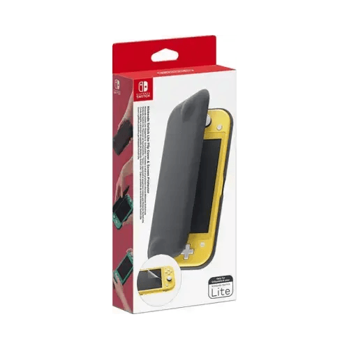 Switch Lite Kit Custodia Flip Grigio + Pellicola Protettiva - TecnoRoyal