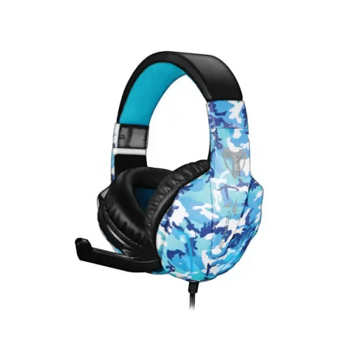 TECHMADE CUFFIA GAMING MULT.CONMICROF. 3.5MM CAMOUFLAGE TM-FL1-CAMBLU - TecnoRoyal